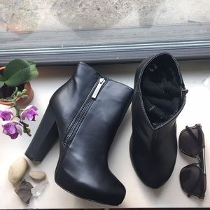 Hidden Platform Vegan Stacked Heel Booties
